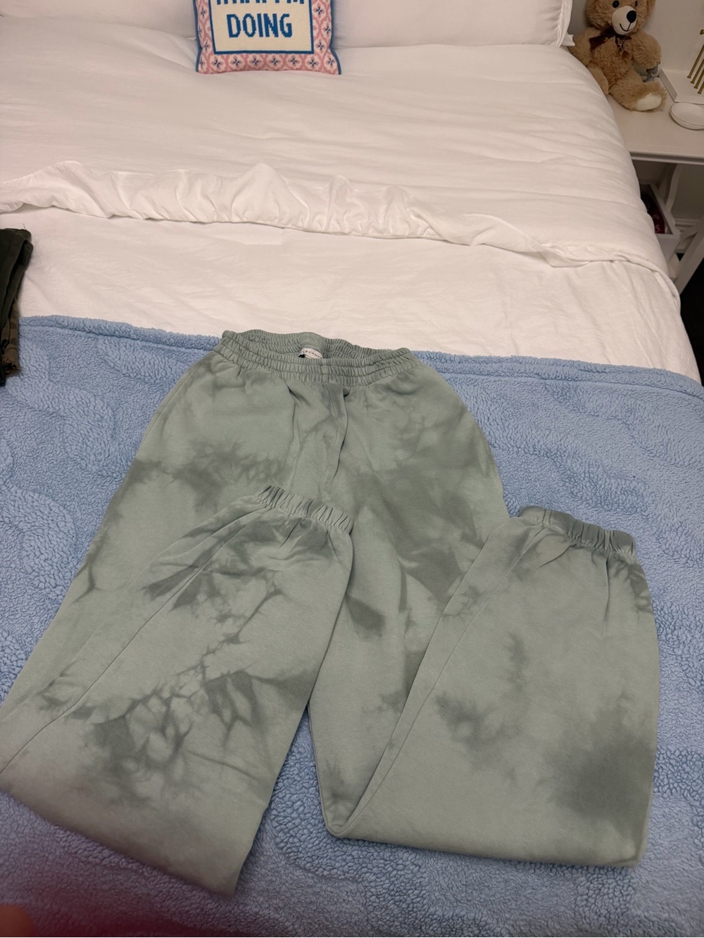 Topshop Sage Green Tie-Dye Sweatpants